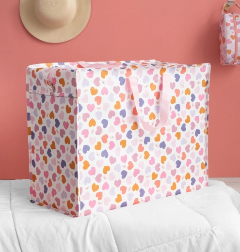 A Little Lovely Company XL torba do przechowywania z motywem serc