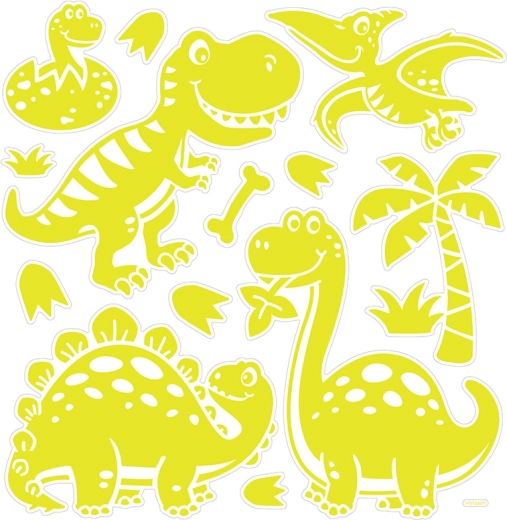 Świecące 3D naklejki na ścianę – dinozaury