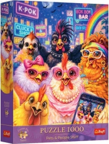 Puzzle Premium Plus Pets – selfie z kurami 1000 elementów