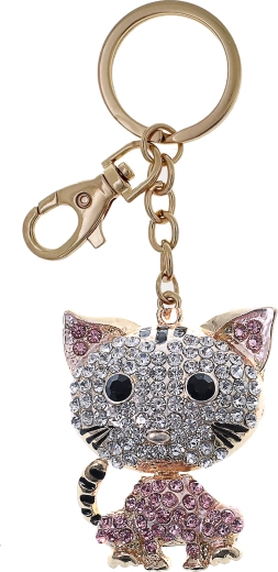 Brelok do kluczy złota kotka