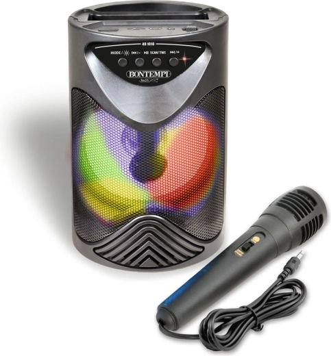 Bontempi bezprzewodowy głośnik karaoke z mikrofonem i podświetleniem RGB