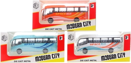 Metalowy autobus z napędem typu pull-back