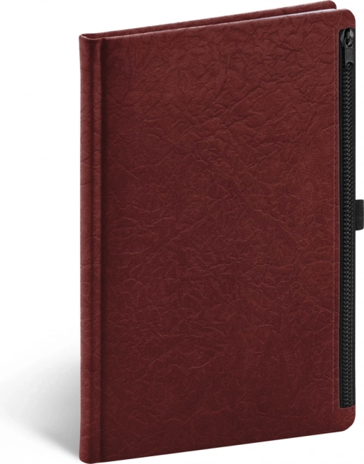 Notes w linie z kieszenią na zamek, czerwony 13 × 21 cm