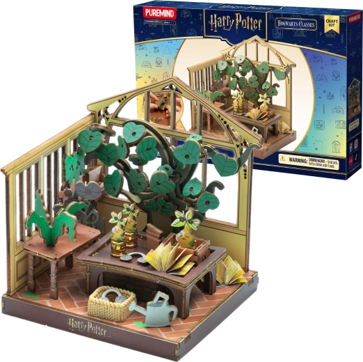 Puremind Harry Potter składane drewniane puzzle 3D – szklarnia, lekcja zielarstwa