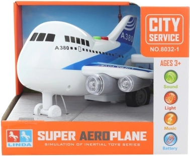 Duży samolot na baterie ze światłem i dźwiękiem