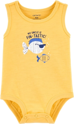 Niemowlęce body Carter's bez rękawów Yellow Fish – 24m