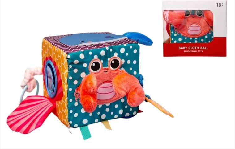 Sensoryczna kostka dla maluchów ze zwierzątkami