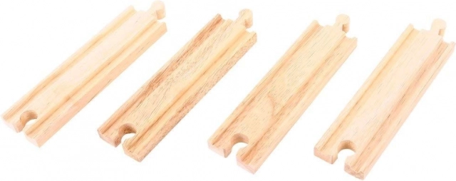 Średnie drewniane proste tory Bigjigs Rail 16 cm
