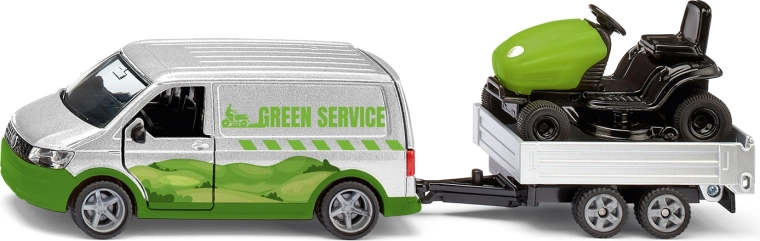 Siku Super VW T6 z przyczepą i traktorkiem ogrodowym
