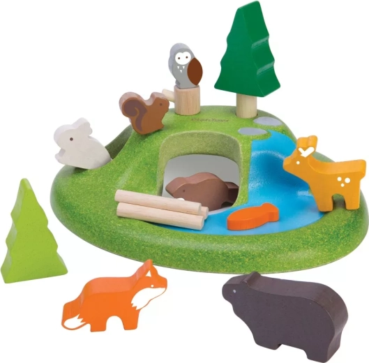 PlanToys zestaw leśnych zwierzątek i krajobrazu