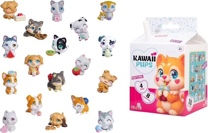 SMBA kawaii pieski zestaw 4 szt.