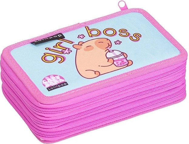 LizzyCard tekstylny trzykomorowy piórnik capybara