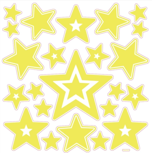 Świecące trójwymiarowe naklejki na ścianę – gwiazdy