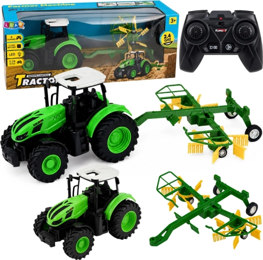 RC traktor rolniczy ze zgrabiarką 1:24, 2,4 GHz, światła LED