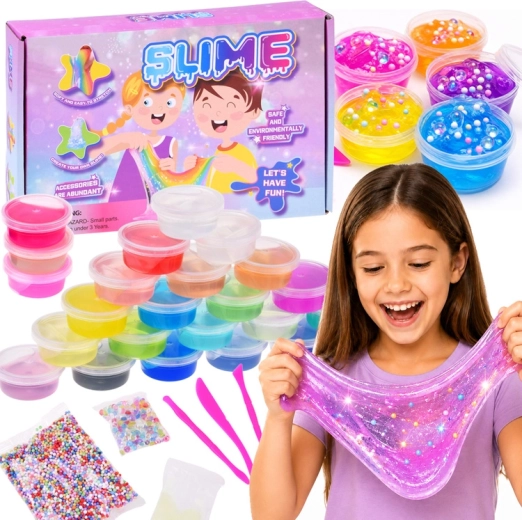 Zestaw do robienia slime – 24 kolory i dodatki