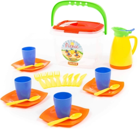 Dziecięcy zestaw piknikowy w wiaderku