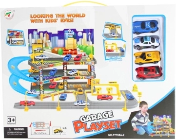 Trzypoziomowy garaż z autkami