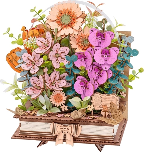 RoboTime 3D drewniane puzzle kwitnąca książka
