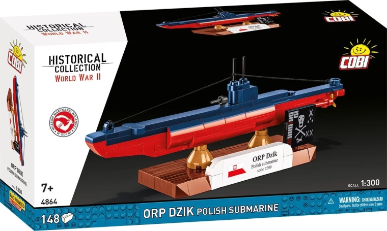 Klocki COBI ORP Dzik – polska łódź podwodna 1:300 (148 elementów)