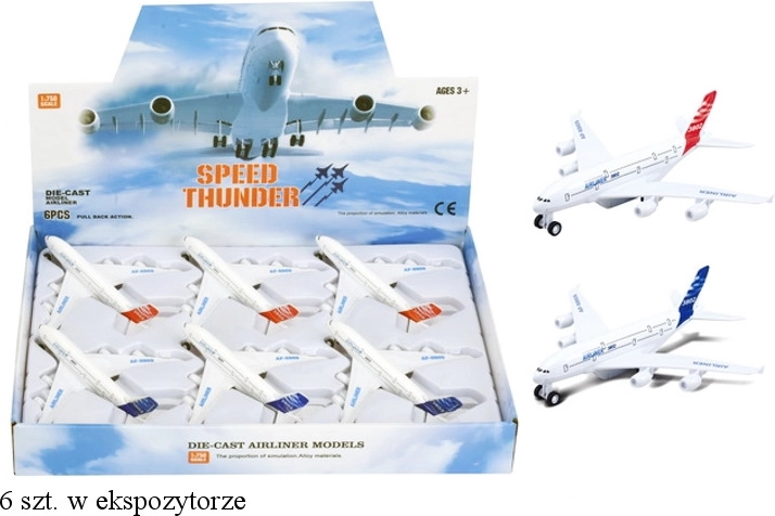 Metalowy samolot z napędem – zabawka dla dzieci