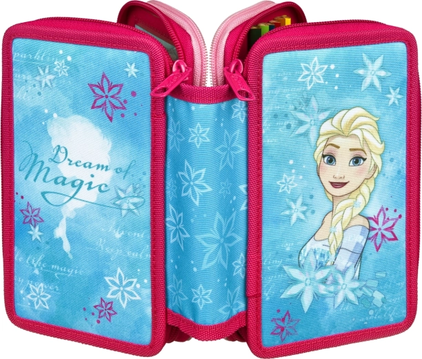 Disney Frozen trzypoziomowy wypełniony piórnik szkolny - 1 sztuka