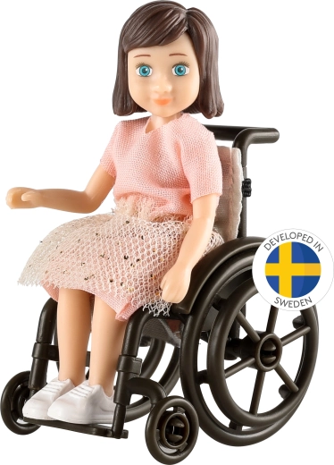 Lundby lalka na wózku inwalidzkim – zestaw do domku dla lalek