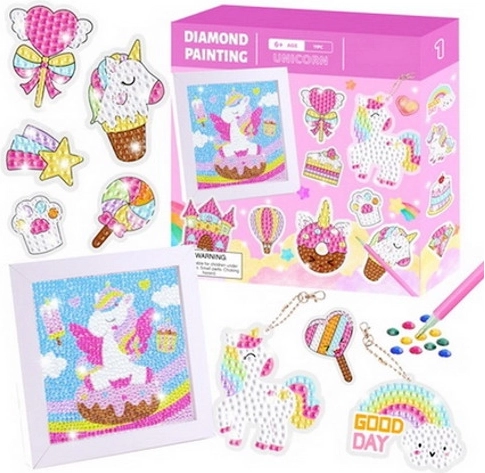 kreatywny zestaw DIY – malowanie diamentami z ramką i dodatkami