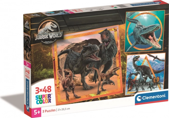 Puzzle 3×48 elementów Jurassic World