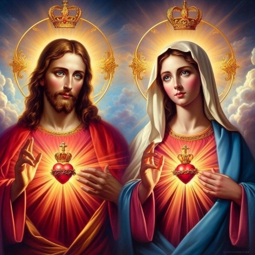 Norimpex Malowanie po numerach Jezus i Maryja – serce w koronie 40 × 50 cm