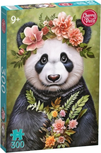 Puzzle Cherry Pazzi Panda z kwiatami, 300 elementów