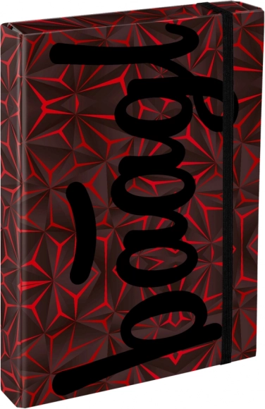 Baagl teczka na zeszyty A4 Jumbo Red Polygon