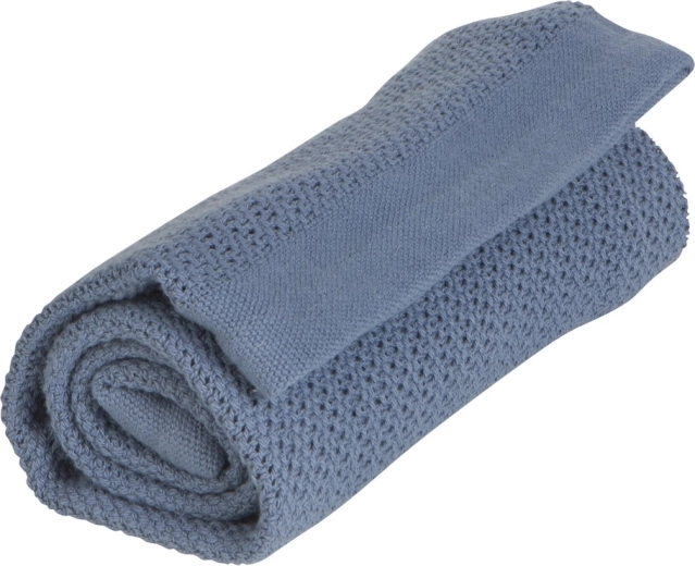 Vinter & Bloom kocyk Soft grid organic denim blue