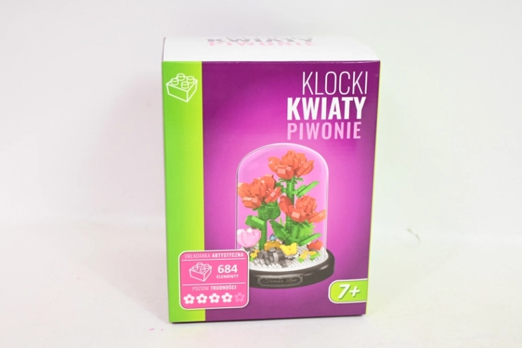 Zestaw konstrukcyjny piwonie pod szklanym kloszem (684 elementy)