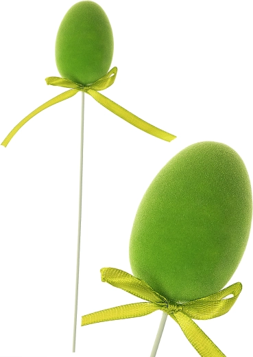Wielkanocne jajko na pik z imitacją mchu 4 × 25 cm
