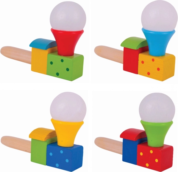 Dmuchana drewniana lokomotywa z balonikiem BIGJIGS TOYS