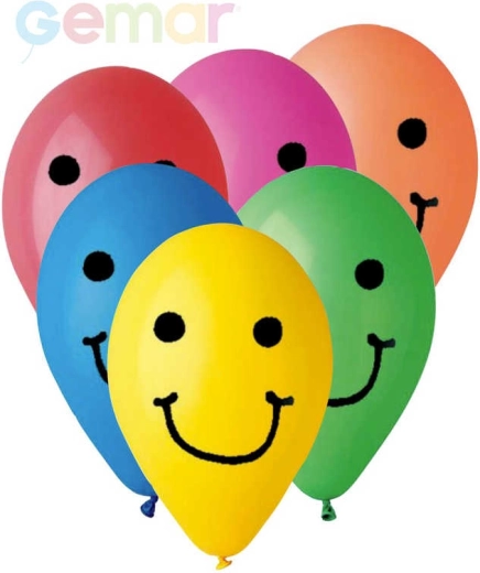 Gemar pastelowy balon dmuchany z nadrukiem Smile 26 cm - 1 sztuka