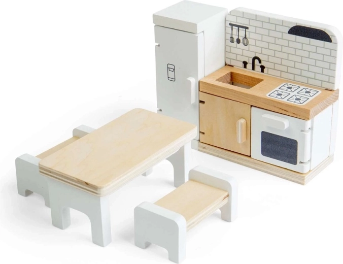 Bigjigs Toys drewniany zestaw kuchenny do domku dla lalek
