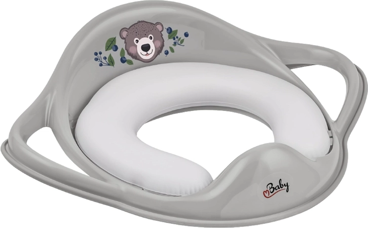 Maltex miękka nakładka na WC z uchwytami The Nature Buddies Niedźwiedź, szara