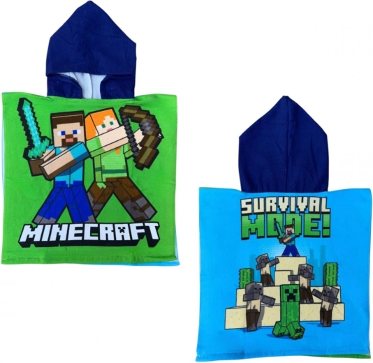 Ponczo z kapturem Minecraft 50 × 110 cm - 1 szt.