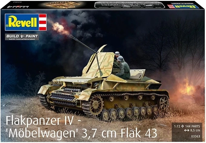Plastikowy model czołgu Flakpanzer IV 3,7 cm Flak 43 (1:72)