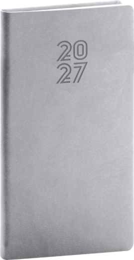 Kieszonkowy terminarz Notique Aprint 2027 szary 9 × 15,5 cm