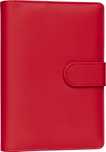 Notique tygodniowy kalendarz pierścieniowy 2027 z wymiennymi wkładami, czerwony 12,5 × 19 cm
