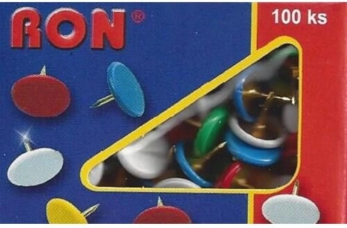 Pinezki z kolorową główką 10 mm, 100 szt.