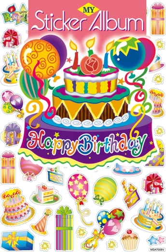 Album z naklejkami 50 szt. – przyjęcie urodzinowe