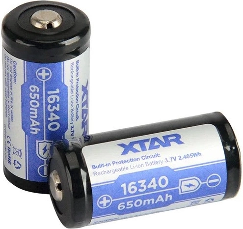 Akumulator XTAR 16340 (R-CR123) Li-ion 3,7 V 650 mAh z zabezpieczeniem – 1 szt.