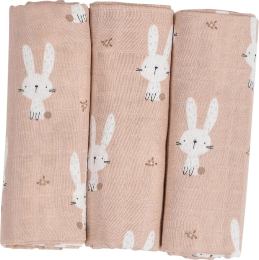 FreeON Bubaba pieluchy tetrowe beige bunnys - 3 szt.