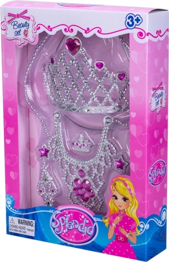 Dziecięcy zestaw piękności z koroną i biżuterią