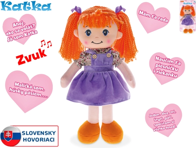Mówiąca lalka Katka z miękkim ciałem 39 cm