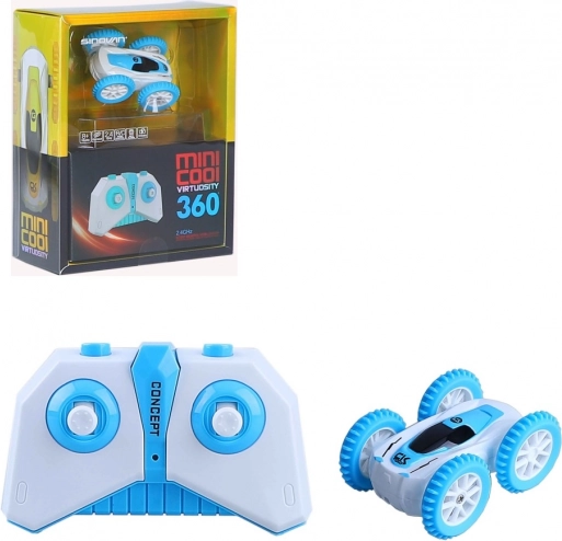 Niebieski kaskaderski mini samochód zdalnie sterowany