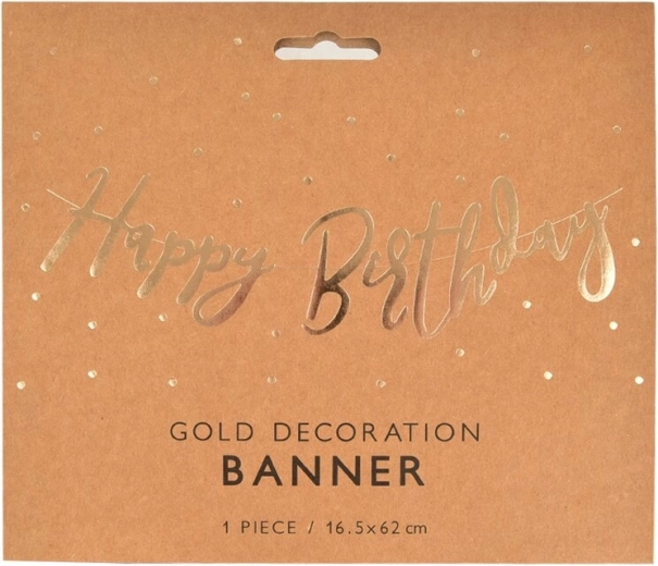 Girlanda papierowa Happy Birthday złota